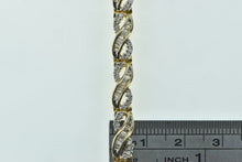 Load image into Gallery viewer, 14K 2.80 Ctw Diamond Wavy Loop Twist Link Tennis Bracelet 7.5&quot; Yellow Gold