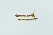 Load image into Gallery viewer, 22K Natural Ruby Encrusted Cluster Dangle Chain Earrings Yellow Gold