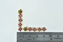 Load image into Gallery viewer, 22K Natural Ruby Encrusted Cluster Dangle Chain Earrings Yellow Gold