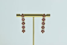 Load image into Gallery viewer, 22K Natural Ruby Encrusted Cluster Dangle Chain Earrings Yellow Gold