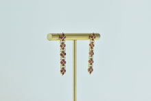 Load image into Gallery viewer, 22K Natural Ruby Encrusted Cluster Dangle Chain Earrings Yellow Gold