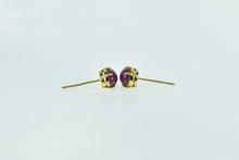 Load image into Gallery viewer, 18K Oval Ruby Cabochon Vintage Stud Earrings Yellow Gold