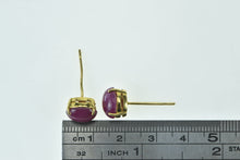 Load image into Gallery viewer, 18K Oval Ruby Cabochon Vintage Stud Earrings Yellow Gold