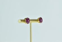 Load image into Gallery viewer, 18K Oval Ruby Cabochon Vintage Stud Earrings Yellow Gold