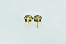 Load image into Gallery viewer, 18K Oval Sapphire Cabochon Vintage Stud Earrings Yellow Gold