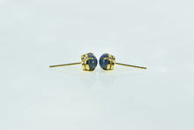 Load image into Gallery viewer, 18K Oval Sapphire Cabochon Vintage Stud Earrings Yellow Gold