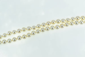 18K 9-9.5mm Pearl Strand Vintage Diamond Opera Necklace 30.5" Yellow Gold