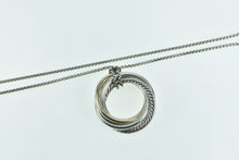 Load image into Gallery viewer, Sterling Silver 14k Gold David Yurman Crossover Pendant Necklace 37.5&quot;