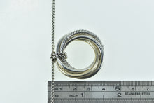 Load image into Gallery viewer, Sterling Silver 14k Gold David Yurman Crossover Pendant Necklace 37.5&quot;