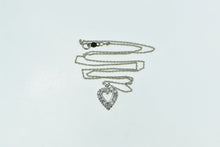 Load image into Gallery viewer, 14K 1950&#39;s 0.36 Ctw Diamond Heart Classic Chain Necklace 17.5&quot; White Gold