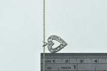 Load image into Gallery viewer, 14K 1950&#39;s 0.36 Ctw Diamond Heart Classic Chain Necklace 17.5&quot; White Gold