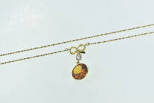 Load image into Gallery viewer, 14K Bow Citrine 0.26 Ct Diamond Serpentine Chain Necklace 16.5&quot; Yellow Gold