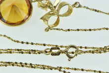 Load image into Gallery viewer, 14K Bow Citrine 0.26 Ct Diamond Serpentine Chain Necklace 16.5&quot; Yellow Gold