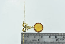 Load image into Gallery viewer, 14K Bow Citrine 0.26 Ct Diamond Serpentine Chain Necklace 16.5&quot; Yellow Gold