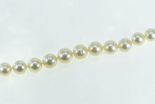 Load image into Gallery viewer, 14K Graduated Pearl Diamond Clasp Statement Necklace 18.5&quot; Yellow Gold