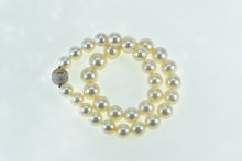 Load image into Gallery viewer, 14K Graduated Pearl Diamond Clasp Statement Necklace 18.5&quot; Yellow Gold