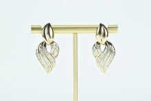 Load image into Gallery viewer, 14K 1.00 Ctw Baguette Diamond Flame Dangle Earrings Yellow Gold