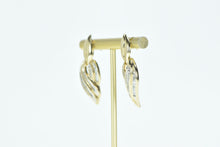 Load image into Gallery viewer, 14K 1.00 Ctw Baguette Diamond Flame Dangle Earrings Yellow Gold