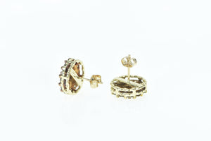 10K 1.56 Ctw Round Fancy Diamond Cluster Stud Earrings Yellow Gold