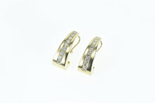 Load image into Gallery viewer, 14K 1.80 Ctw Diamond Graduated Fashion Oval Hoop Earrings Yellow Gold