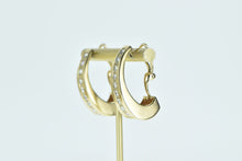 Load image into Gallery viewer, 14K 1.80 Ctw Diamond Graduated Fashion Oval Hoop Earrings Yellow Gold