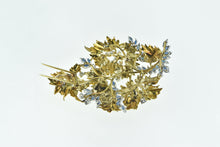 Load image into Gallery viewer, 18K 6.94 Ctw Sapphire Diamond Ornate Flower Pin/Brooch Yellow Gold