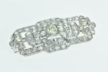 Load image into Gallery viewer, Platinum 5.00 Ctw Art Deco OEC Diamond Ornate Bar Pin/Brooch