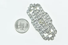 Load image into Gallery viewer, Platinum 5.00 Ctw Art Deco OEC Diamond Ornate Bar Pin/Brooch