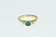 Load image into Gallery viewer, 14K Natural Emerald Diamond Statement Engagement Ring Yellow Gold