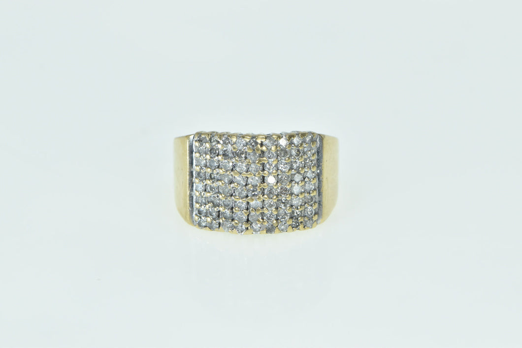 10K 1.00 Ctw Squared Diamond Vintage Cluster Ring Yellow Gold