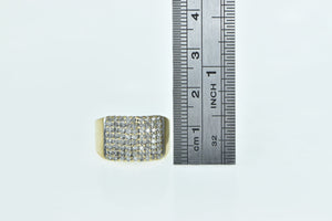 10K 1.00 Ctw Squared Diamond Vintage Cluster Ring Yellow Gold