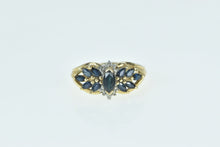 Load image into Gallery viewer, 10K Marquise Sapphire Diamond Accent Statement Ring Yellow Gold