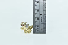 Load image into Gallery viewer, 14K Elephant Ruby Diamond Patience Symbol Ring Yellow Gold