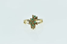 Load image into Gallery viewer, 14K Square Vintage Geometric Emerald Cluster Ring Yellow Gold