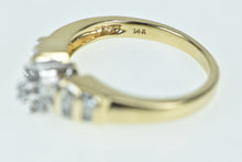 Load image into Gallery viewer, 14K Diamond Flower Cluster Baguette Engagement Ring White Gold