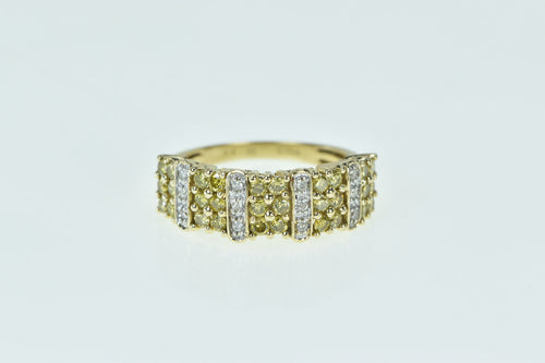 14K 0.57 Ctw Yellow & White Diamond Cluster Band Ring Yellow Gold