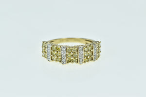 14K 0.57 Ctw Yellow & White Diamond Cluster Band Ring Yellow Gold