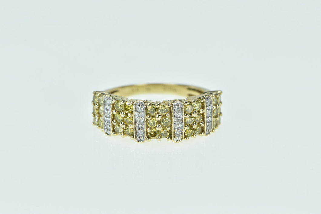 14K 0.57 Ctw Yellow & White Diamond Cluster Band Ring Yellow Gold
