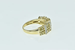14K 0.57 Ctw Yellow & White Diamond Cluster Band Ring Yellow Gold