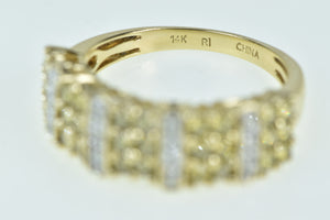 14K 0.57 Ctw Yellow & White Diamond Cluster Band Ring Yellow Gold