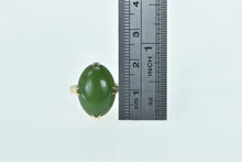 Load image into Gallery viewer, 14K Oval Nephrite Vintage Cabochon Statement Ring Yellow Gold