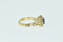 Load image into Gallery viewer, 14K Pear Natural Sapphire Diamond Halo Engagement Ring Yellow Gold