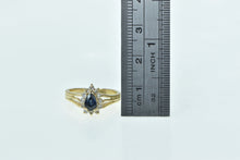 Load image into Gallery viewer, 14K Pear Natural Sapphire Diamond Halo Engagement Ring Yellow Gold