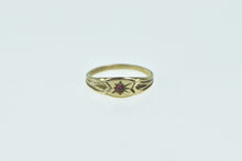 Load image into Gallery viewer, 14K Victorian Garnet Ornate Child Baby Ring Yellow Gold