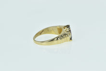 Load image into Gallery viewer, 10K Emerald Cut Garnet Diamond Vintage Statement Ring Yellow Gold