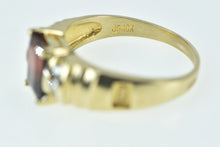 Load image into Gallery viewer, 10K Emerald Cut Garnet Diamond Vintage Statement Ring Yellow Gold