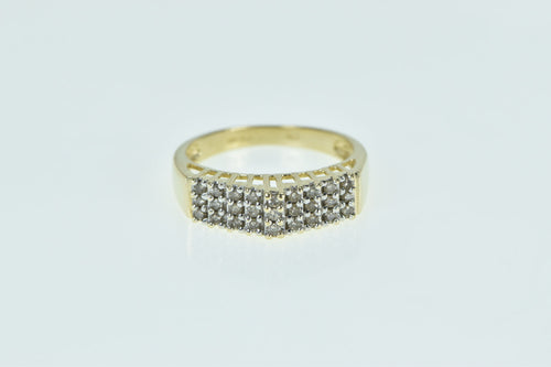 10K 0.25 Ctw Diamond Squared Vintage Statement Ring Yellow Gold