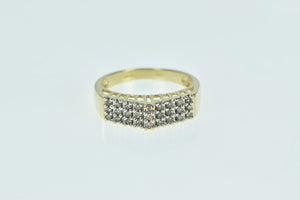 10K 0.25 Ctw Diamond Squared Vintage Statement Ring Yellow Gold