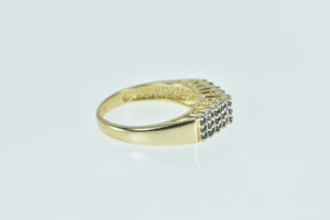 10K 0.25 Ctw Diamond Squared Vintage Statement Ring Yellow Gold