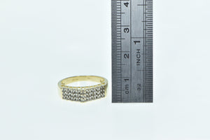 10K 0.25 Ctw Diamond Squared Vintage Statement Ring Yellow Gold